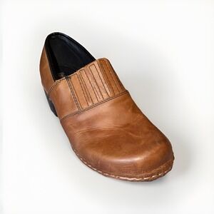 Bjorndal Women's Brenda Brown Leather Clogs Size 10‎ Slip-On